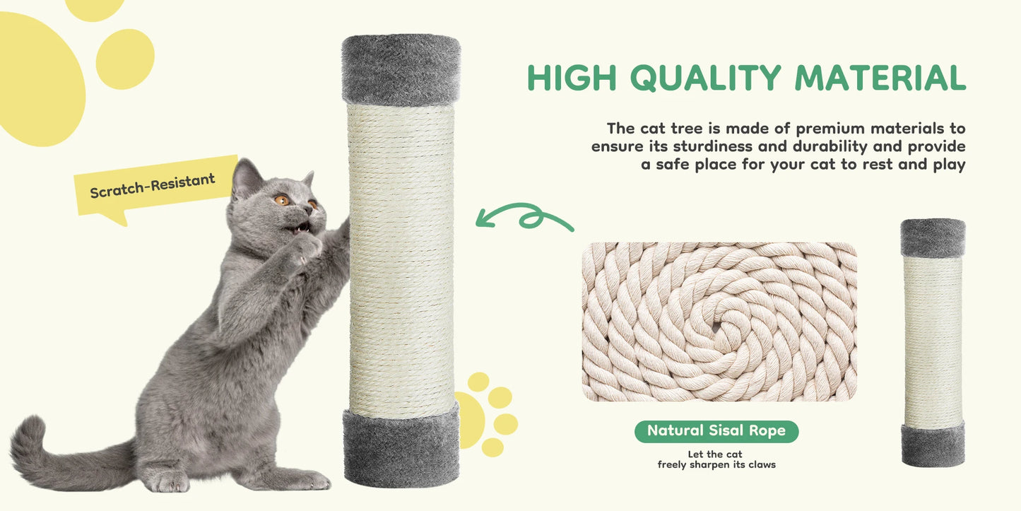 44In Cat Tree Multi-Cat Climbing Tower Scratching Posts