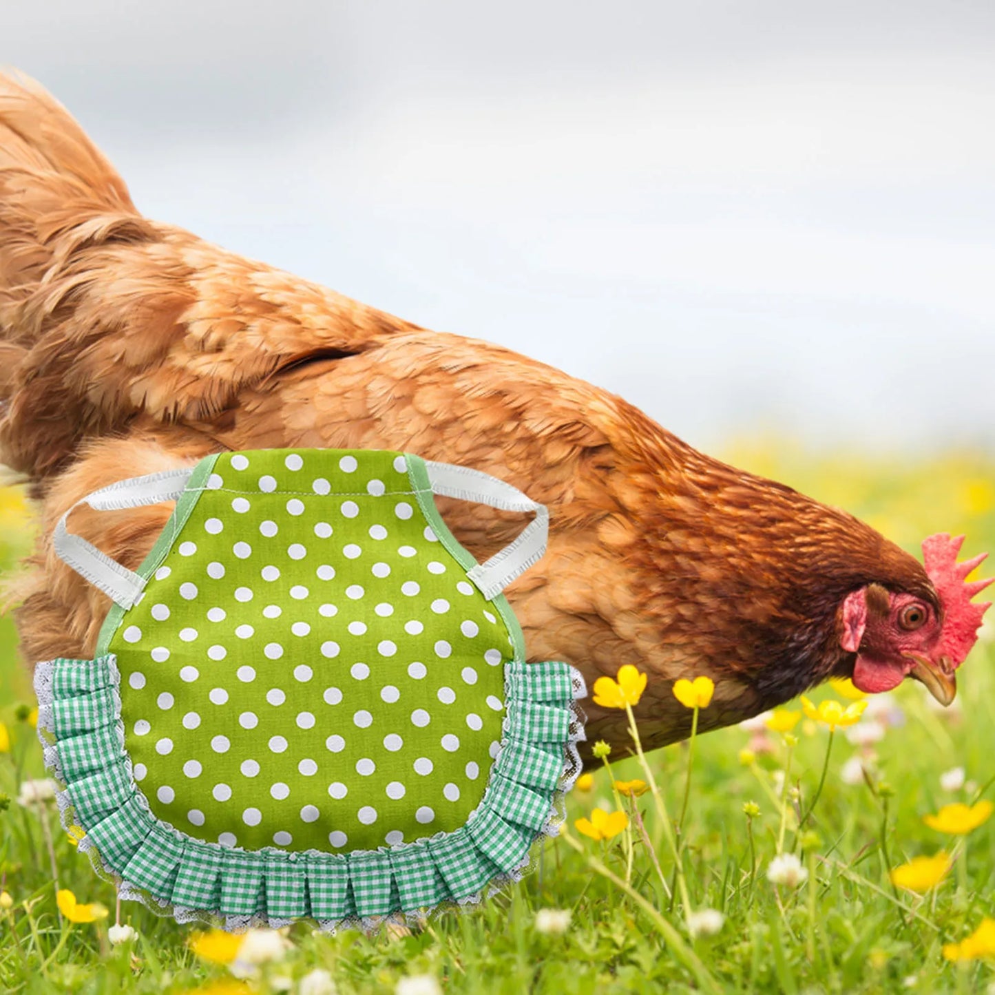 1pcs Farm Hen Feather Retainer Chicken Saddle Strap Apron Double Back Protector