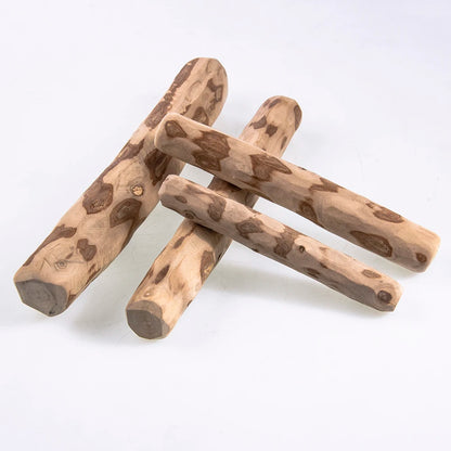 Coffee‑Shaped Wooden Dog Chew Toy – Durable Natural Wood for Tooth Pressure Relief