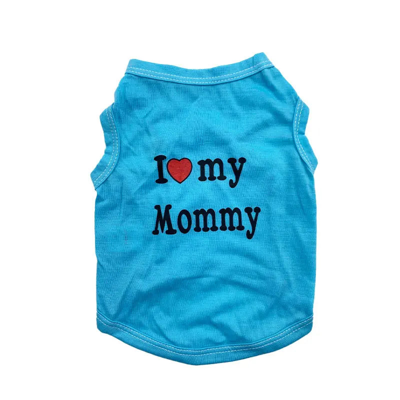 Dog Vest, "I Love My Daddy" Puppy T-Shirt, Summer Sleeveless Vest