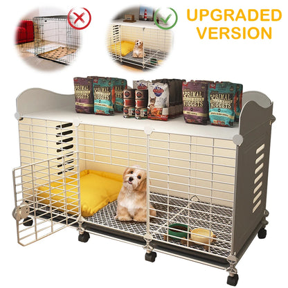 Kennel with Wheels & Tray Indoor  Wired Cage  Small/Medium dog