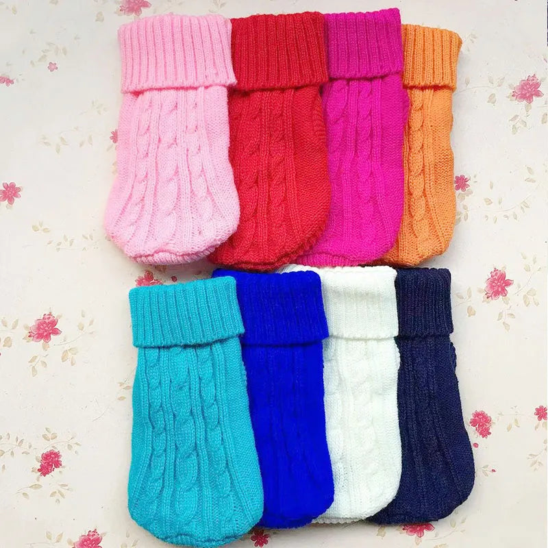 Knitted Dog Winter Sweater – Warm Soft Pet Pullover for Small & Medium Dogs