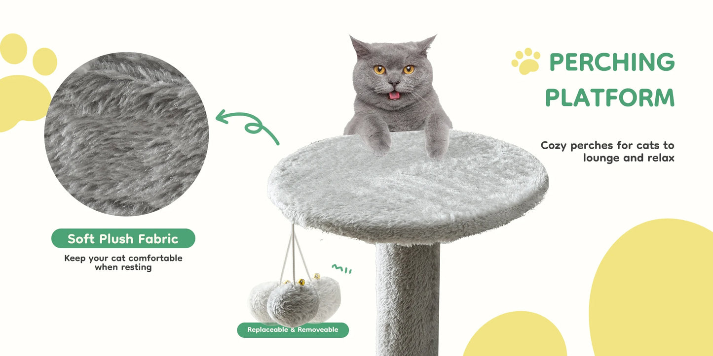 44In Cat Tree Multi-Cat Climbing Tower Scratching Posts