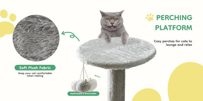 44In Cat Tree Multi-Cat Climbing Tower Scratching Posts