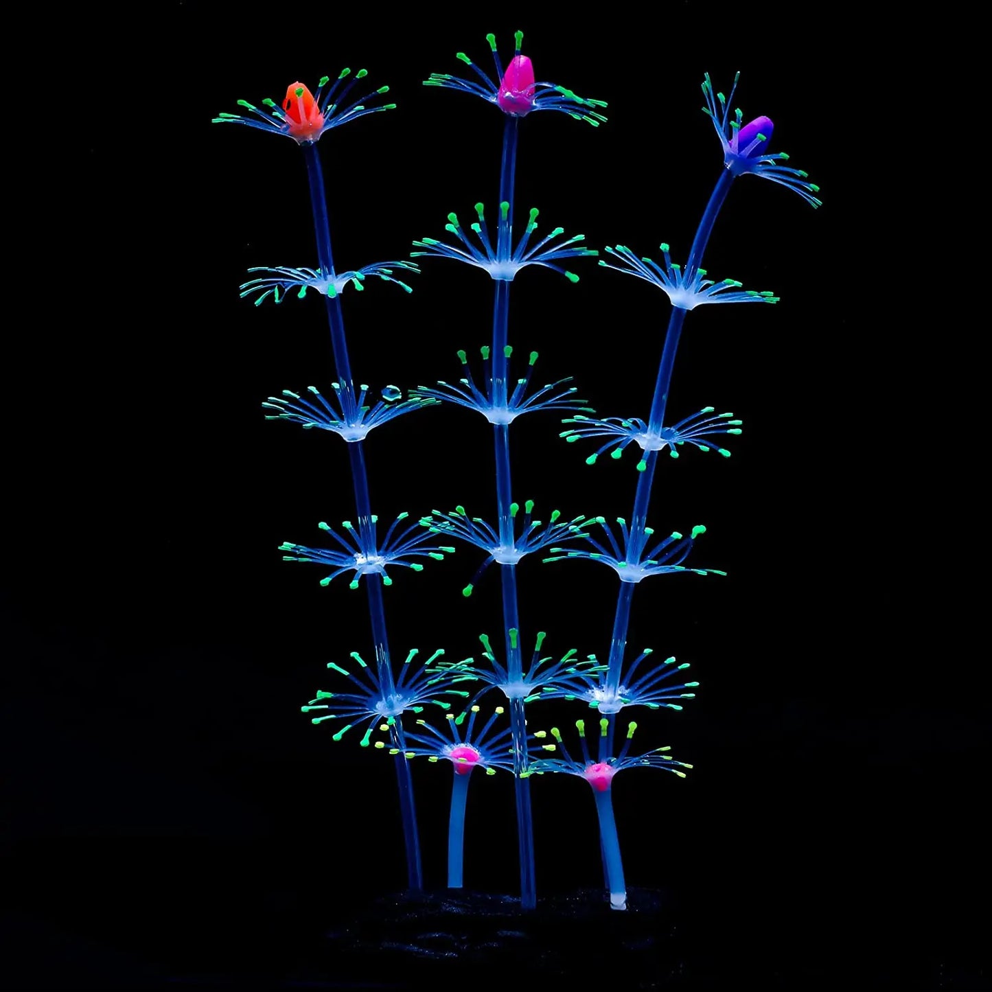 Glowing Silicone Coral Aquarium Decor with Suction Cups