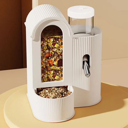 2-in-1 Automatic Food Bowl Large Capacity Hamster Feeder And Waterer