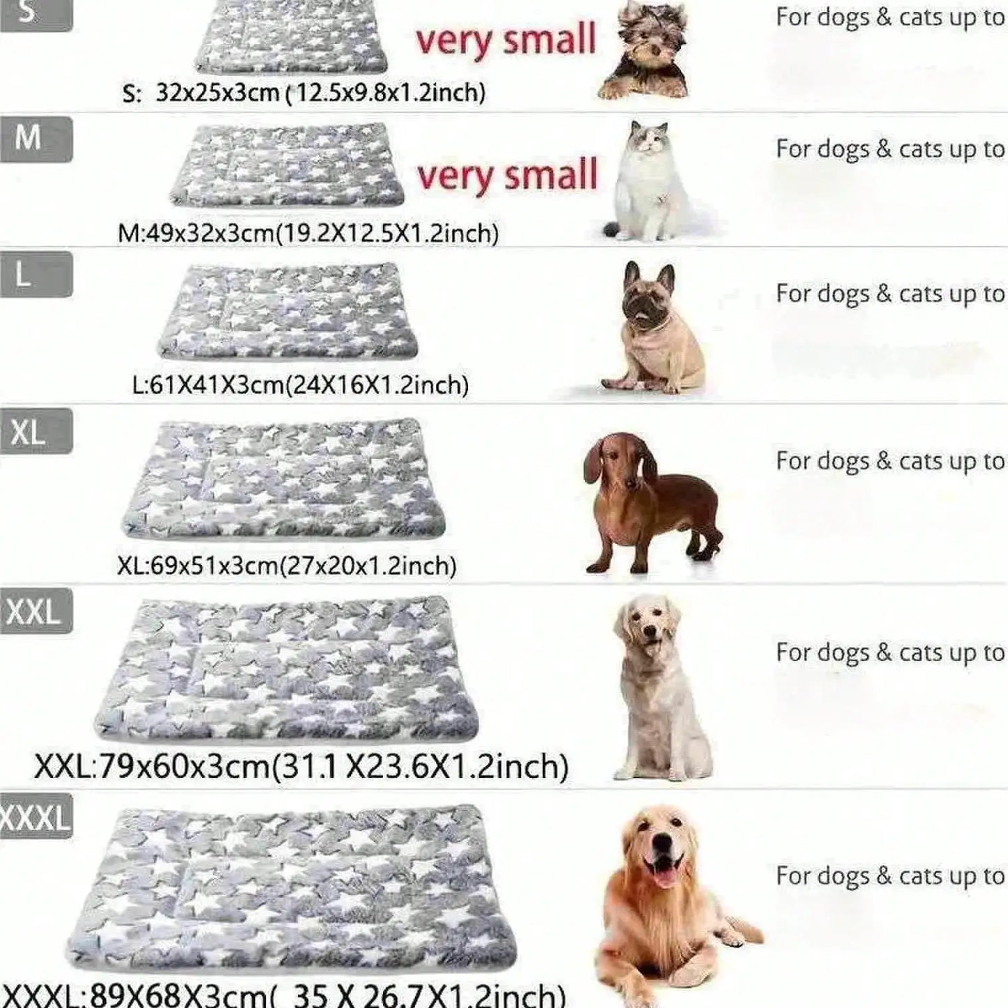 Thick Plush Pet Mat with Star Pattern,