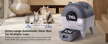 Automatic Cat Litter Box Extra Large Self Cleaning Litter Box