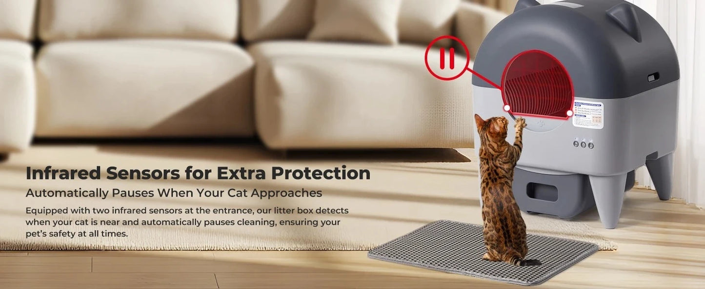 Automatic Cat Litter Box Extra Large Self Cleaning Litter Box
