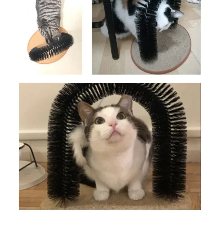 Cat Toy Arch Self Groom Feline with A Massage Brush