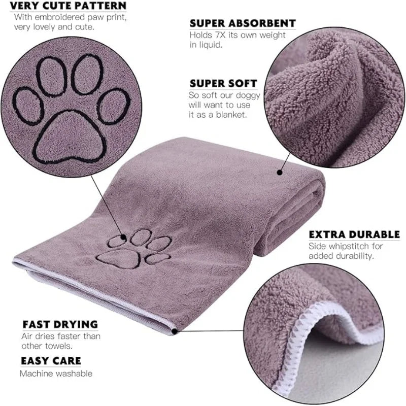 Microfiber Pet Absorbent Towels for Pet Bathing