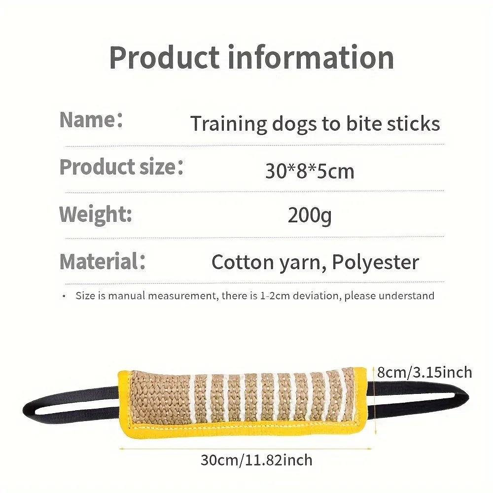 Durable Jute Dog Chew Toy - Bite-Resistant Teething Stick Dental Health Care