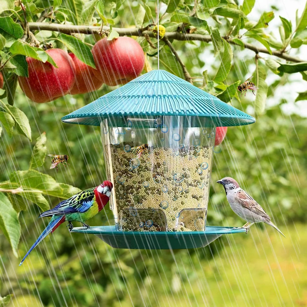 Bird Feeder Automatic Foot Feeding Hanging Dispenser