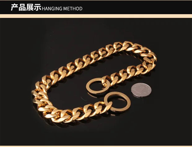 Luxury Collar Gold Dog Chain Choker For Pitbull Bulldog Teddy French Bulldog
