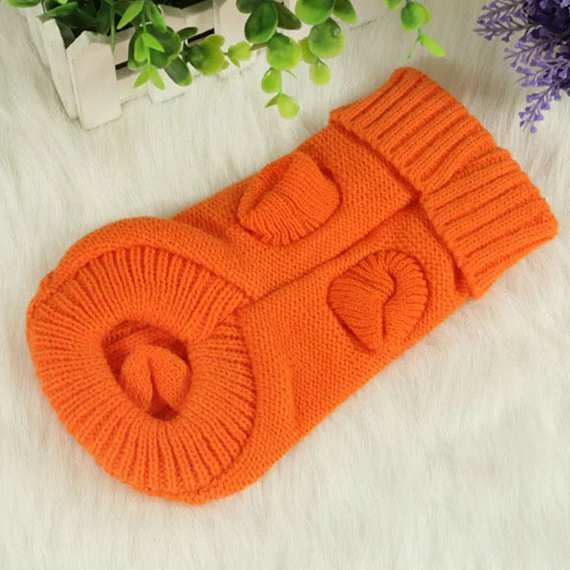 Knitted Dog Winter Sweater – Warm Soft Pet Pullover for Small & Medium Dogs