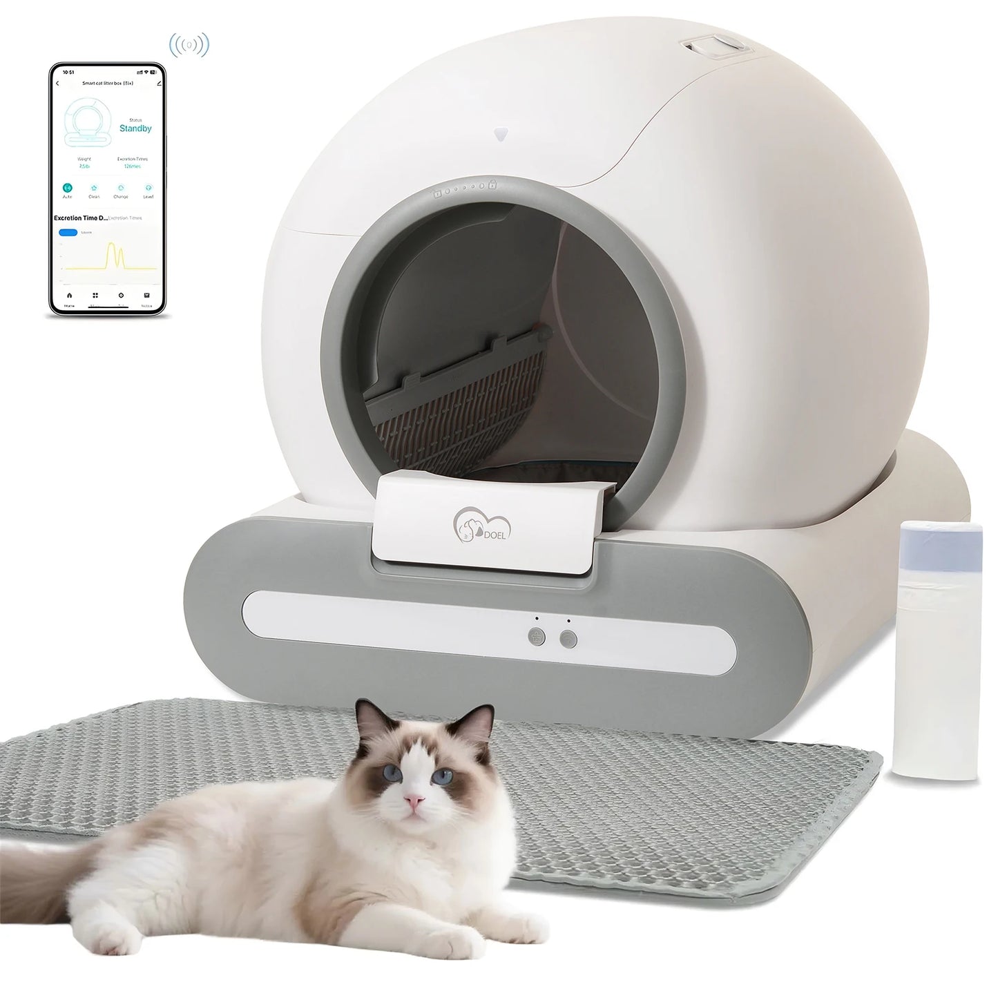 Self-Cleaning Cat Litter Box App Control, ONLY Supports 2.4G WiFi
