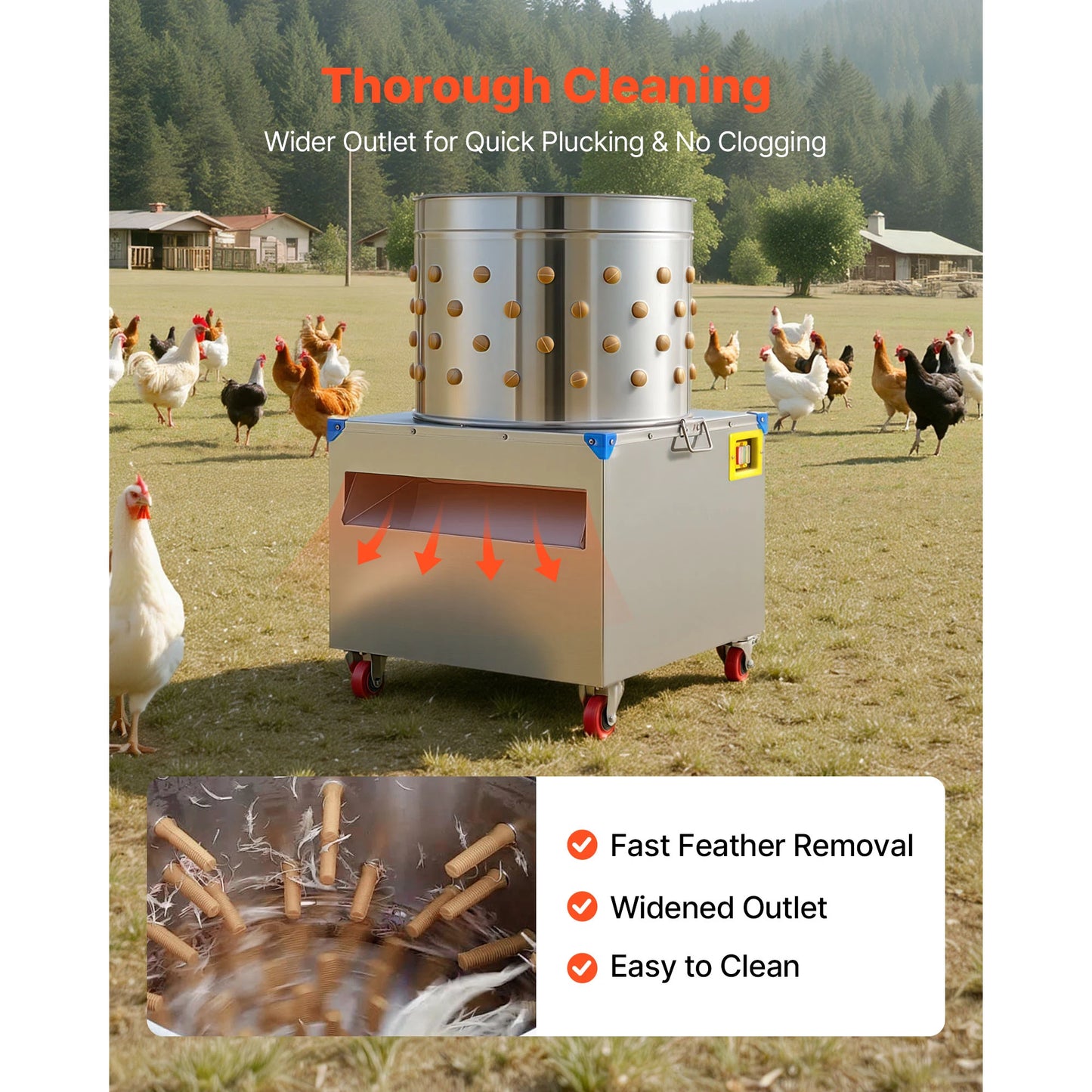 Chicken Plucker Machine 19.7/22.5 in Drum