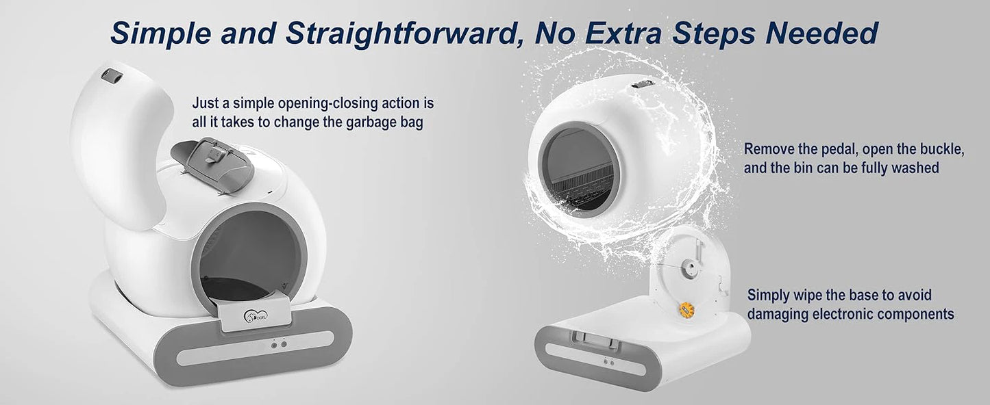 Self-Cleaning Cat Litter Box App Control, ONLY Supports 2.4G WiFi