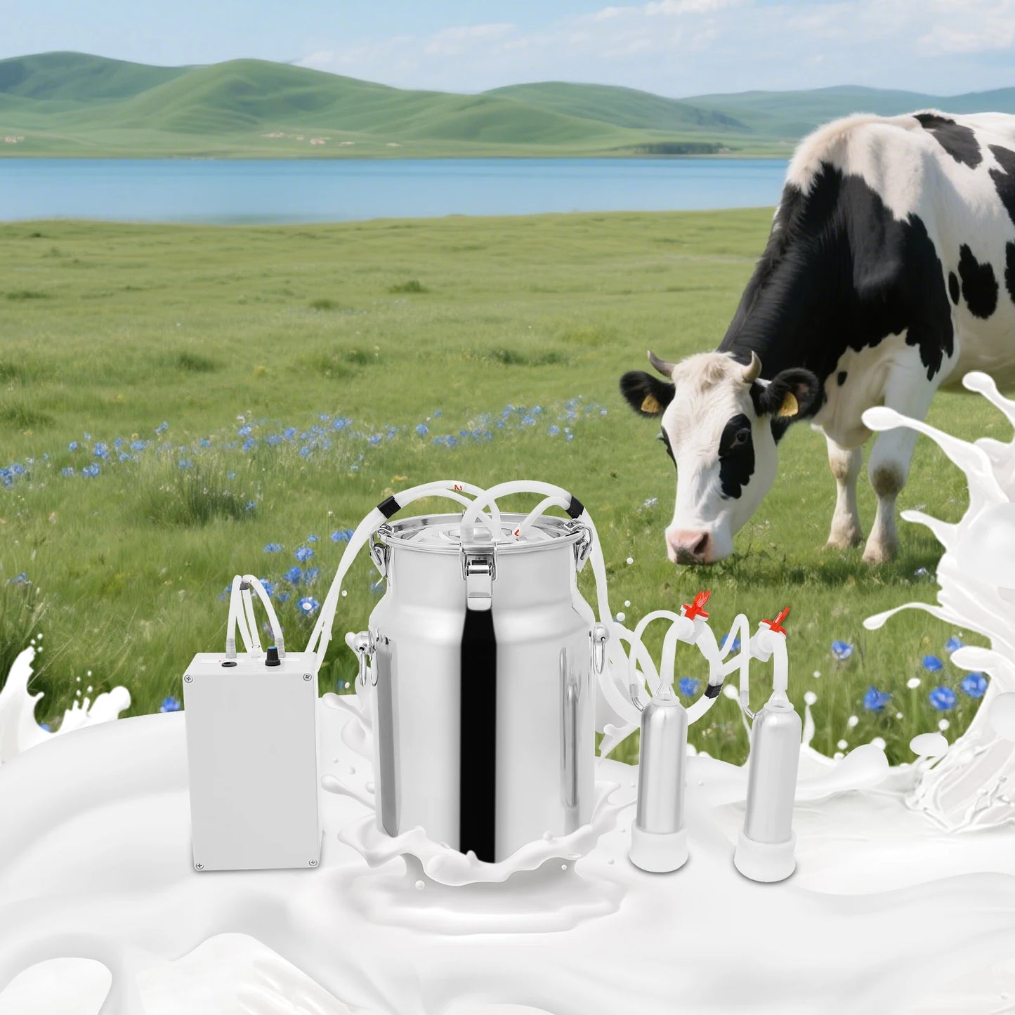 Electric Milking Machine for Cows Goats Stainless Steel