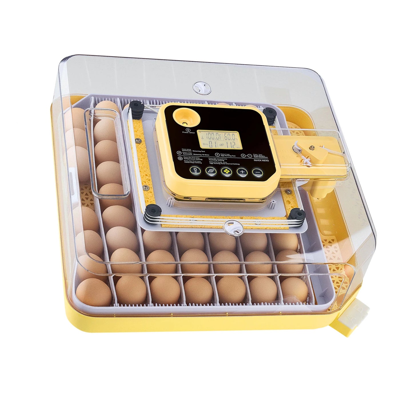 Egg Incubator with LED Candler Temperature Auto Humidity  360° View Clear Window