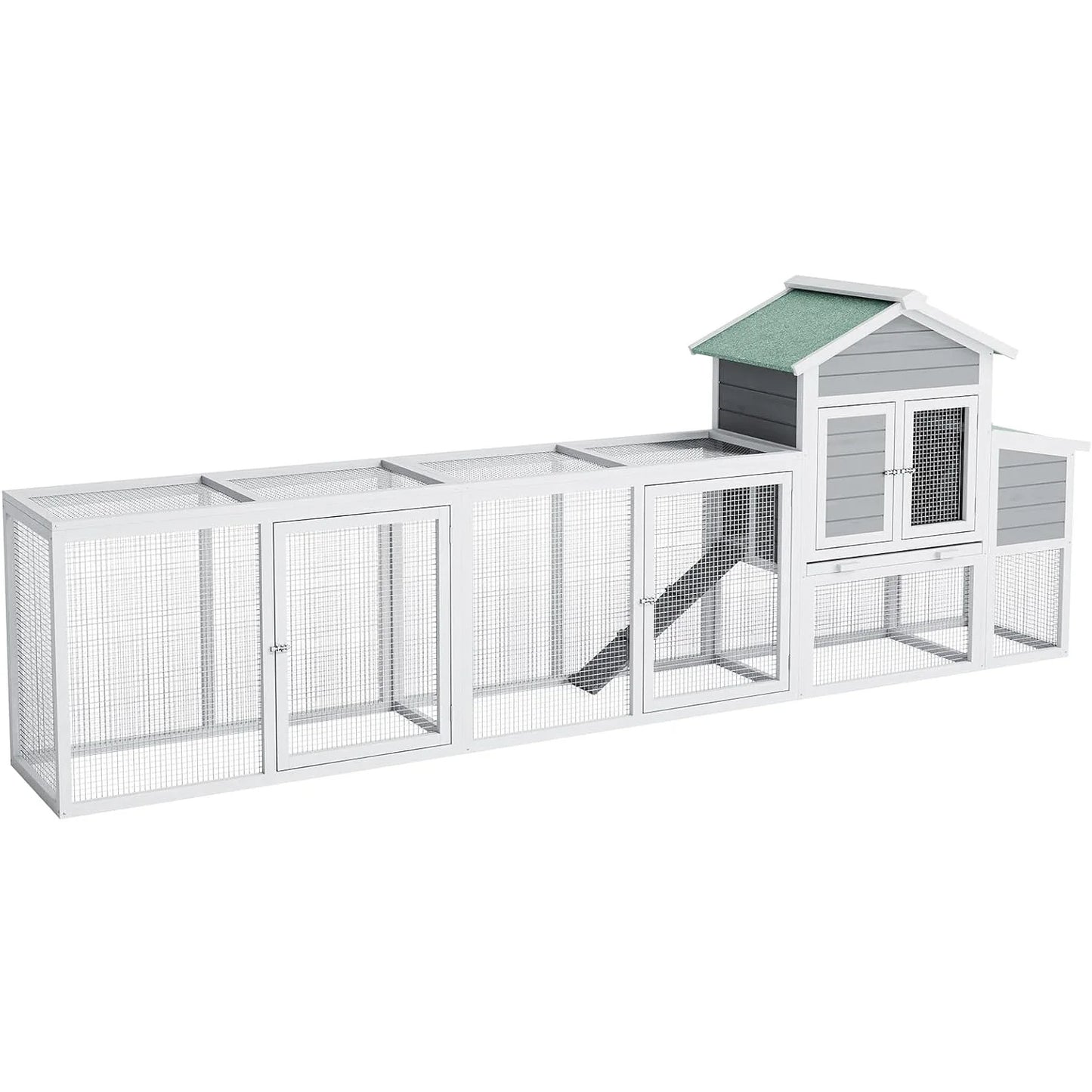 122'' Weatherproof Large Wooden  Multi-Pet Hen House With Run
