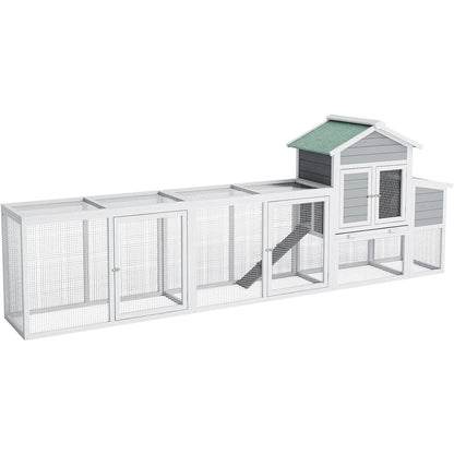 122'' Weatherproof Large Wooden  Multi-Pet Hen House With Run