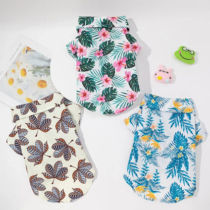 Hawaiian Style  Dog Shirts for Small Medium Dogs Puppy Cat