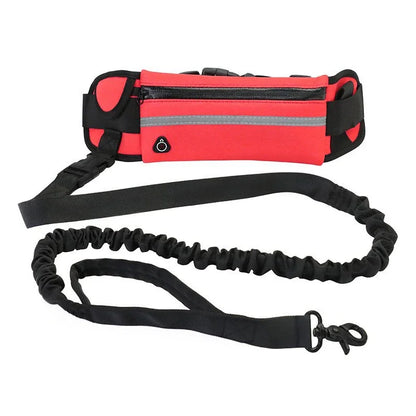 Hands Free Dog Reflective Leash with Waist Bag