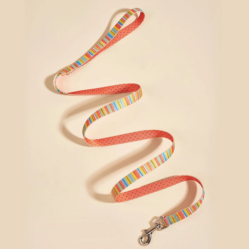 Colorful Silk-Print Cat & Dogs Lead Rope Fashion Nylon Dog Leashes