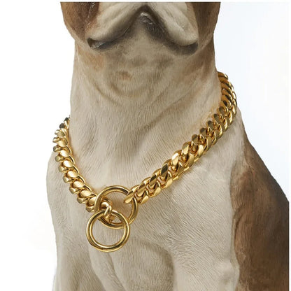 Luxury Collar Gold Dog Chain Choker For Pitbull Bulldog Teddy French Bulldog