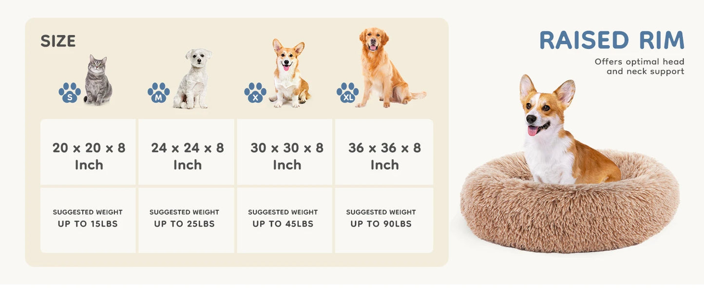 Calming Bed for Medium to Large Dogs Washable