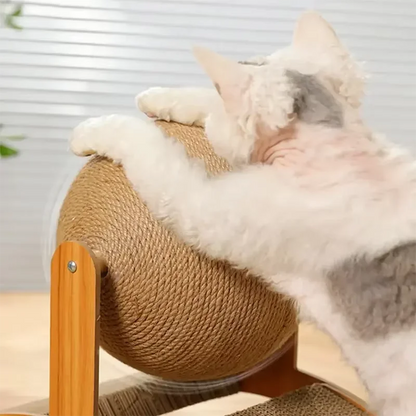 2 In 1, Cat Scratching Ball Wooden Cat Scratcher