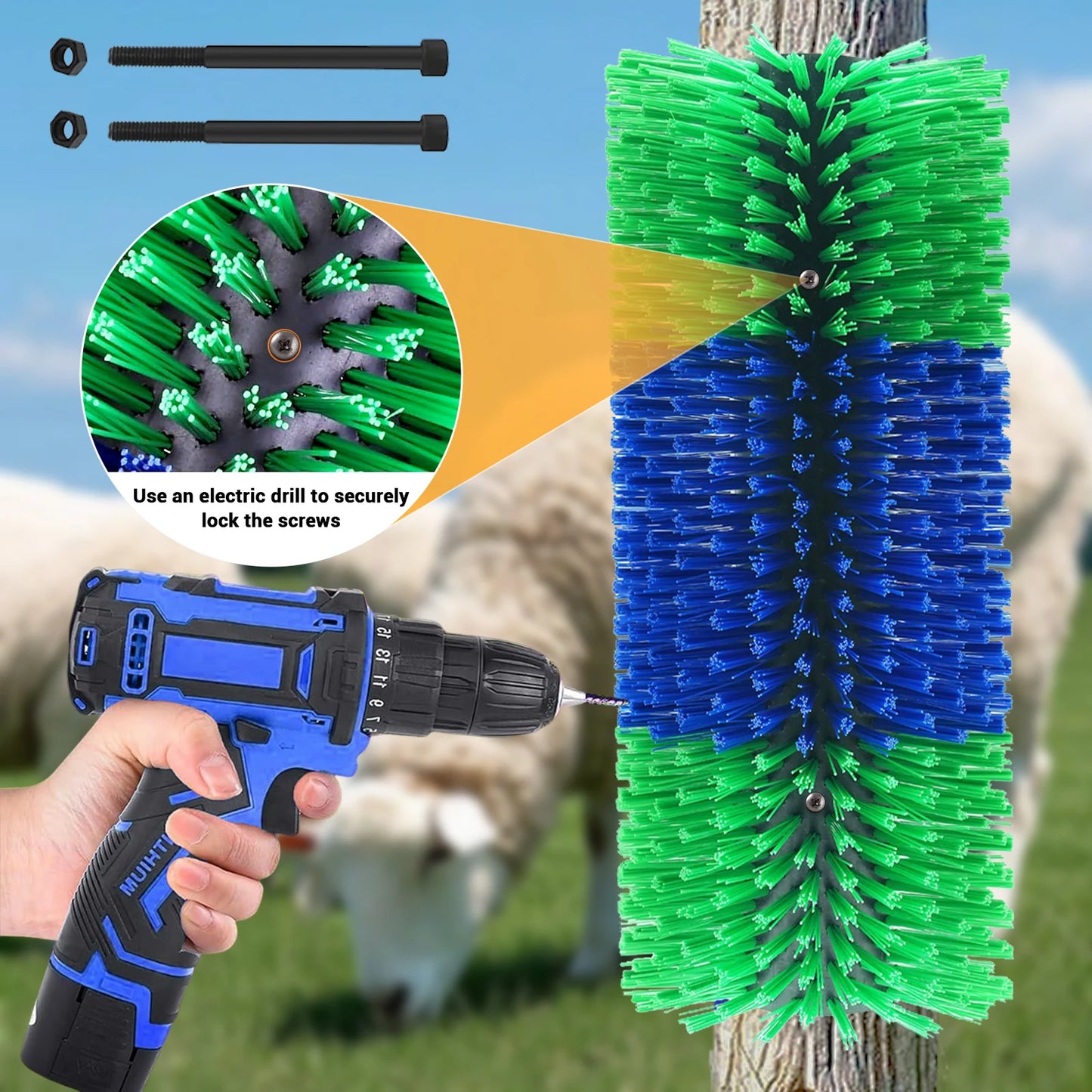 Livestock Scratch Brushes, Full Massage Grooming Brush Kit,