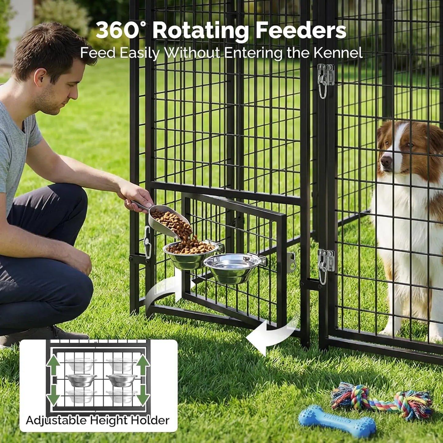 Heavy Duty 8x4x6FT Dog Kennel For Outdoors,
