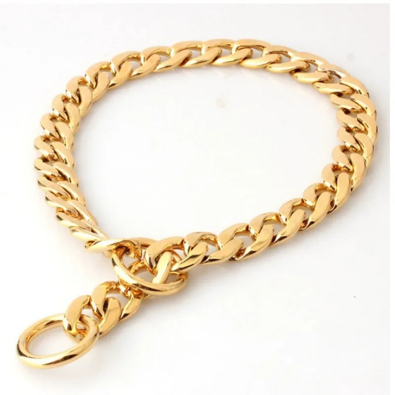 Luxury Collar Gold Dog Chain Choker For Pitbull Bulldog Teddy French Bulldog