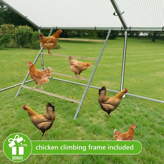 Metal Chicken Coop with Anti‑UV Cover – Walk‑In Outdoor Pen