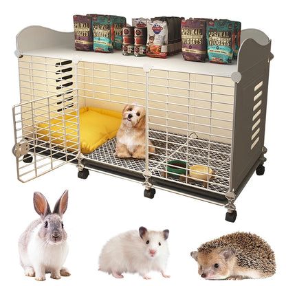 Kennel with Wheels & Tray Indoor  Wired Cage  Small/Medium dog