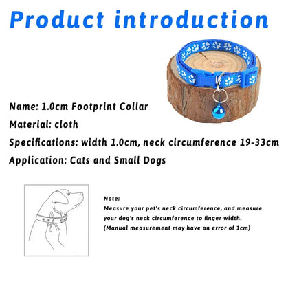 1/6/18pcs Collar With Bell Footprints Colorful Adjustable Bell Ring Necklace Pet