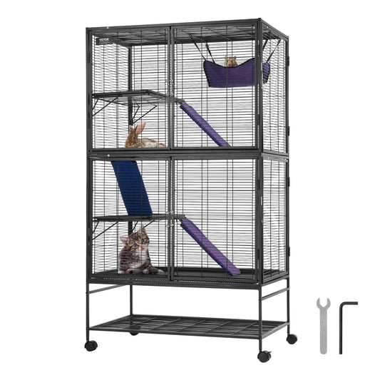 64.6" Rolling Metal Ferret Cage Large 4-Tier