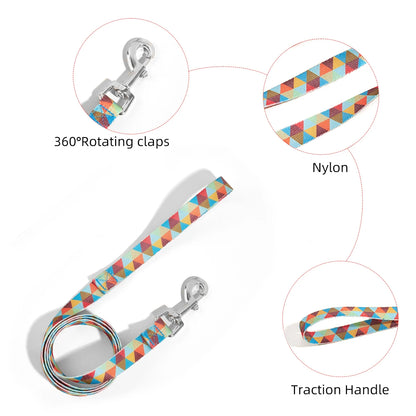 Colorful Silk-Print Cat & Dogs Lead Rope Fashion Nylon Dog Leashes