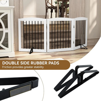 Pet Gate Support Feet Set of 2, Adjustable for Extra Wide Foldable Dog Gates,