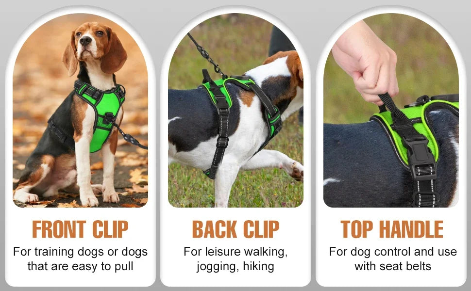 Led luminous Dog Harness No Pull Adjustable Rechargeable