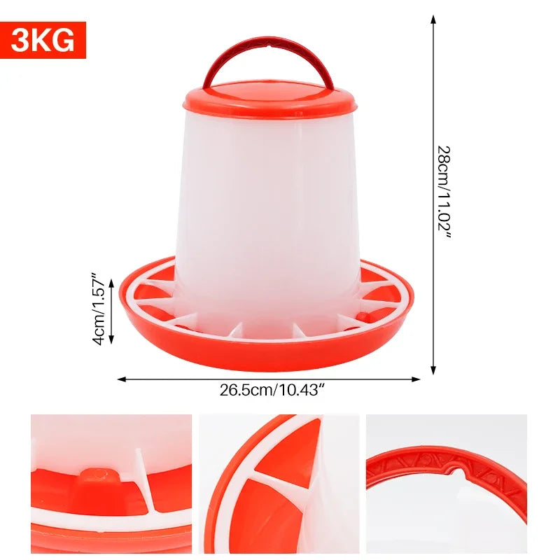 1/3/5/9Kg Automatic Chicken Feeder Bucket Rooster Hen Feeding Device, Farm Animal Poultry Quail Pigeon Feeding Supplies 1 Pc