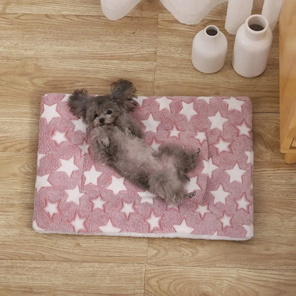 Thick Plush Pet Mat with Star Pattern,