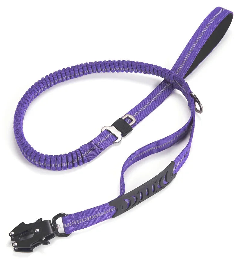 Reflective Shock Absorbing Pet Leashes with Car Seatbelt