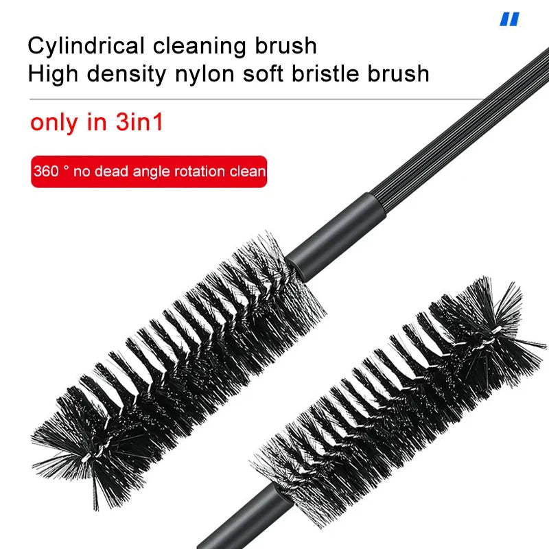 Cylindrical cleaning brush with high density nylon soft bristle on a white background