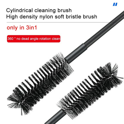 Cylindrical cleaning brush with high density nylon soft bristle on a white background