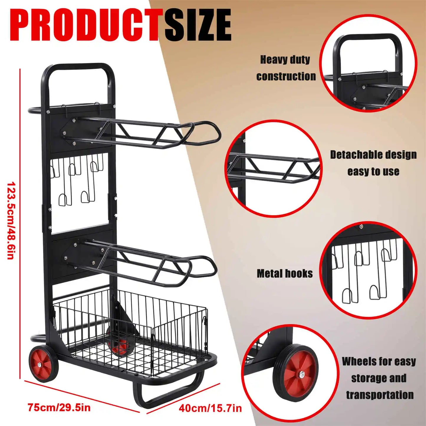 Portable Saddle Stand with Wheels,Heavy Duty