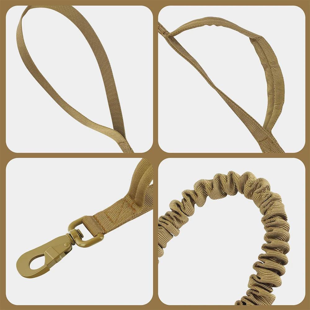 Military Dog Leashes Adjustable Quick Release With 2  Handles