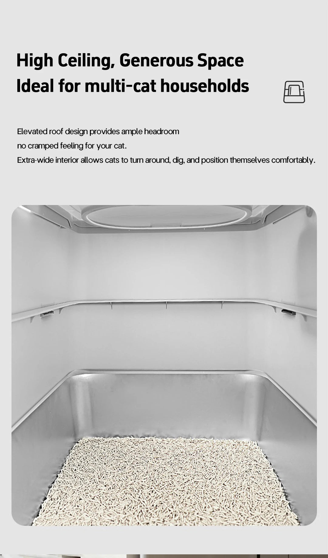 Stainless Steel Cat Litter Box with Flip Cover